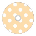 Polka Dots - White on Navajo White Yellow CD Wall Clock