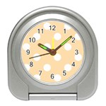 Polka Dots - White on Navajo White Yellow Desk Alarm Clock