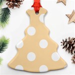 Polka Dots - White on Navajo White Yellow Ornament (Christmas Tree)