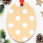 Polka Dots - White on Navajo White Yellow Ornament (Oval)