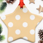 Polka Dots - White on Navajo White Yellow Ornament (Star)