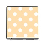 Polka Dots - White on Navajo White Yellow Memory Card Reader (Square)