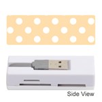 Polka Dots - White on Navajo White Yellow Memory Card Reader (Stick)