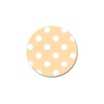 Polka Dots - White on Navajo White Yellow Golf Ball Marker (4 pack)