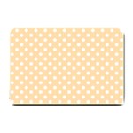 Polka Dots - White on Navajo White Yellow Small Doormat
