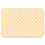 Polka Dots - White on Navajo White Yellow Large Doormat