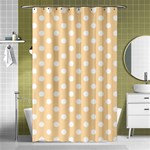 Polka Dots - White on Navajo White Yellow Shower Curtain 48  x 72  (Small)