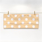 Polka Dots - White on Navajo White Yellow Hand Towel