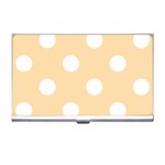 Polka Dots - White on Navajo White Yellow Business Card Holder