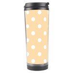 Polka Dots - White on Navajo White Yellow Travel Tumbler