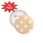 Polka Dots - White on Navajo White Yellow 1.75  Button (10 pack)