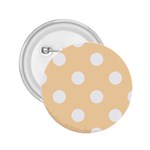 Polka Dots - White on Navajo White Yellow 2.25  Button