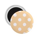 Polka Dots - White on Navajo White Yellow 2.25  Magnet
