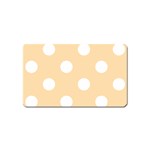Polka Dots - White on Navajo White Yellow Magnet (Name Card)