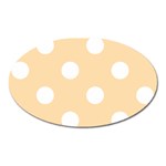 Polka Dots - White on Navajo White Yellow Magnet (Oval)