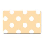 Polka Dots - White on Navajo White Yellow Magnet (Rectangular)