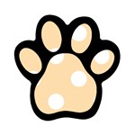 Polka Dots - White on Navajo White Yellow Magnet (Paw Print)