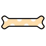 Polka Dots - White on Navajo White Yellow Magnet (Dog Bone)