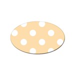 Polka Dots - White on Navajo White Yellow Sticker Oval (100 pack)