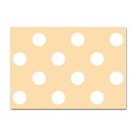 Polka Dots - White on Navajo White Yellow Sticker A4 (10 pack)