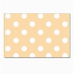 Polka Dots - White on Navajo White Yellow Postcard 4 x 6  (Pkg of 10)