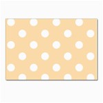 Polka Dots - White on Navajo White Yellow Postcard 5  x 7 
