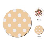 Polka Dots - White on Navajo White Yellow Playing Cards (Round)