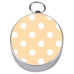 Polka Dots - White on Navajo White Yellow Silver Compass