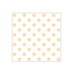 Polka Dots - Navajo White Yellow on White Satin Bandana Scarf