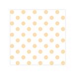 Polka Dots - Navajo White Yellow on White Small Satin Scarf  (Square)
