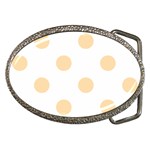 Polka Dots - Navajo White Yellow on White Belt Buckle