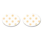 Polka Dots - Navajo White Yellow on White Cufflinks (Oval)