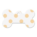 Polka Dots - Navajo White Yellow on White Dog Tag Bone (One Side)