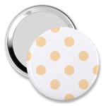 Polka Dots - Navajo White Yellow on White 3  Handbag Mirror