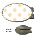 Polka Dots - Navajo White Yellow on White Money Clip (Oval)