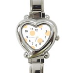 Polka Dots - Navajo White Yellow on White Heart Italian Charm Watch