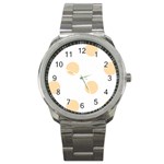 Polka Dots - Navajo White Yellow on White Sport Metal Watch