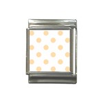 Polka Dots - Navajo White Yellow on White Italian Charm (13mm)