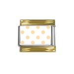 Polka Dots - Navajo White Yellow on White Gold Trim Italian Charm (9mm)