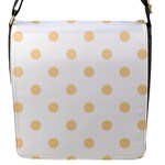 Polka Dots - Navajo White Yellow on White Flap Closure Messenger Bag (S)