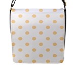 Polka Dots - Navajo White Yellow on White Flap Closure Messenger Bag (L)