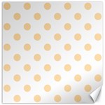 Polka Dots - Navajo White Yellow on White Canvas 16  x 16 