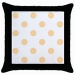Polka Dots - Navajo White Yellow on White Throw Pillow Case (Black)