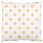 Polka Dots - Navajo White Yellow on White Large Cushion Case (One Side)
