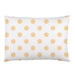 Polka Dots - Navajo White Yellow on White Pillow Case (Two Sides)