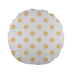 Polka Dots - Navajo White Yellow on White Standard 15  Premium Round Cushion