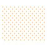 Polka Dots - Navajo White Yellow on White Double Sided Flano Blanket (Large)