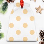 Polka Dots - Navajo White Yellow on White Bell Ornament (Two Sides)