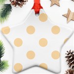 Polka Dots - Navajo White Yellow on White Star Ornament (Two Sides)