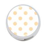 Polka Dots - Navajo White Yellow on White 4-Port USB Hub (Two Sides)
